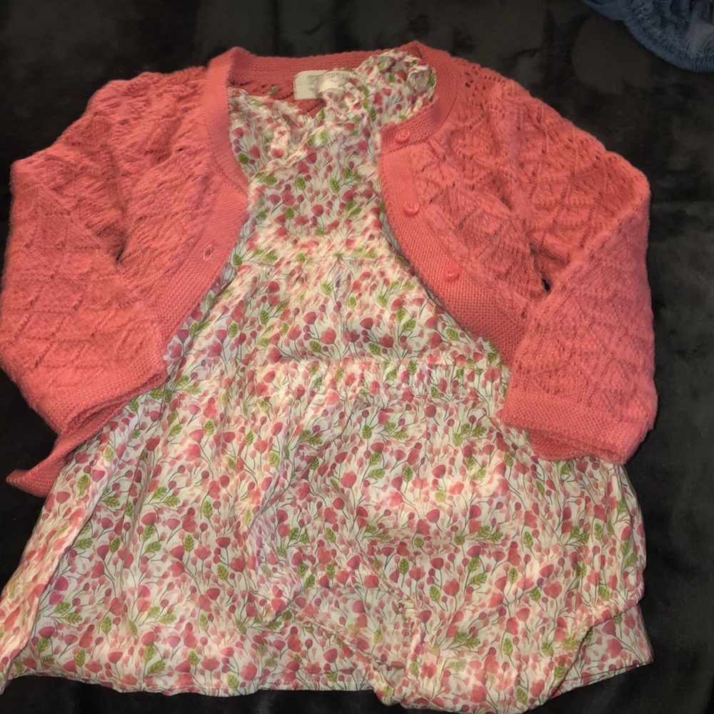 Girls 12 month dress and sweat set